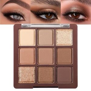 Cream and Brown Eyeshadow Palette with Seamless Blending